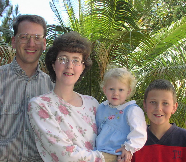 Family photo in back yard